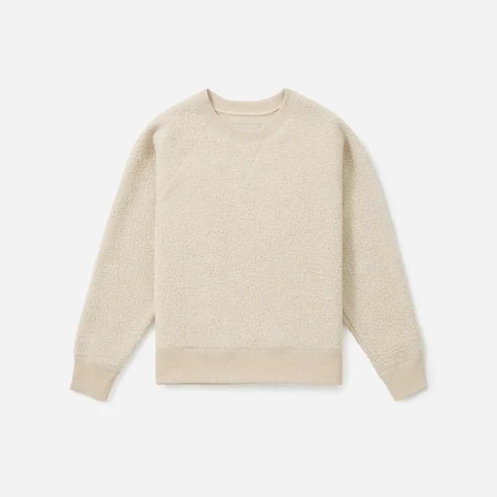 Everlane The ReNew Fleece Raglan Sherpa Crew Sweatshirt